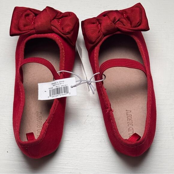 Old Navy Kids Red Bow Ballet  Mary Jane Style Flats Sz 8  NWT - Picture 4 of 8